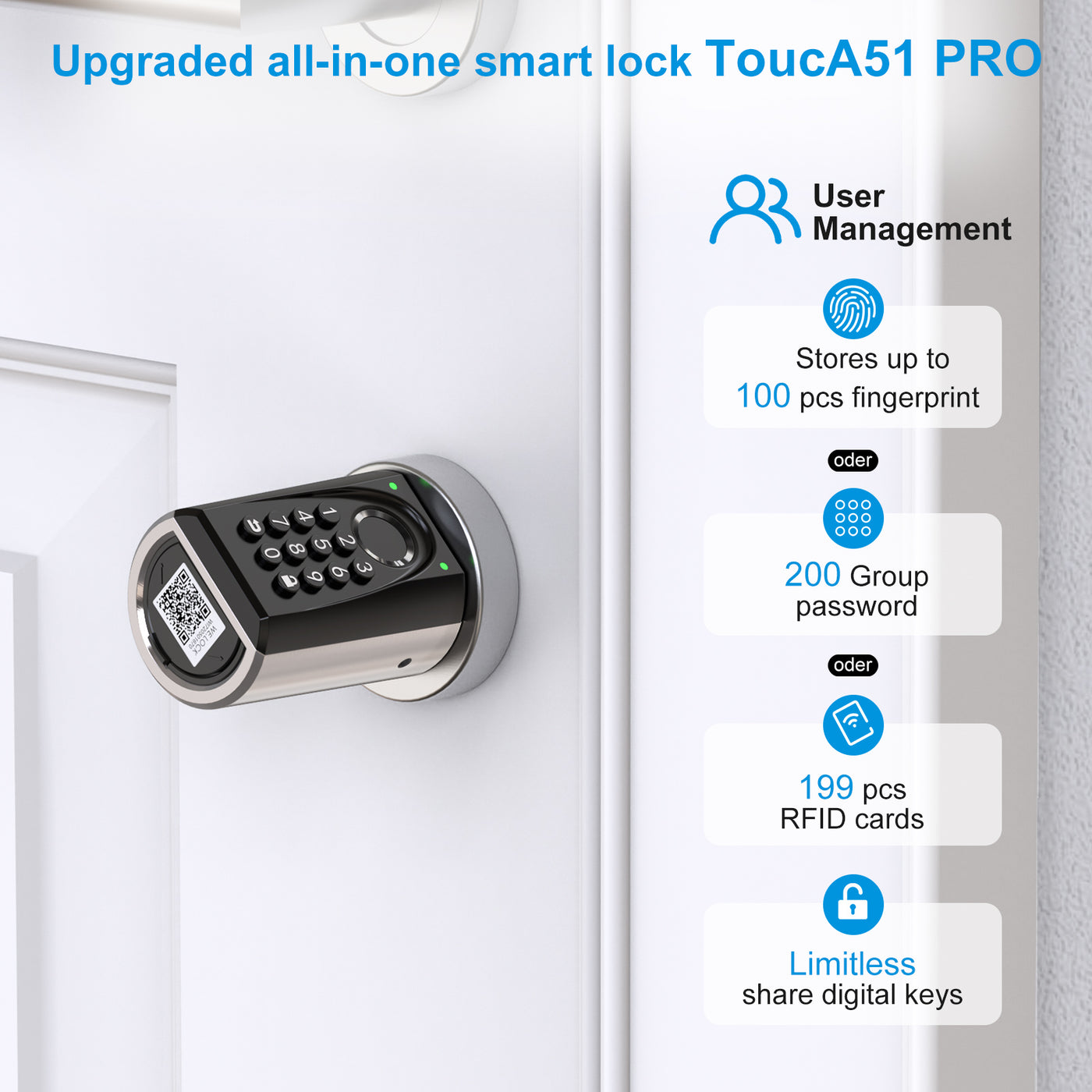 WELOCK Smart Lock ToucA51 Pro Smart Cylinder