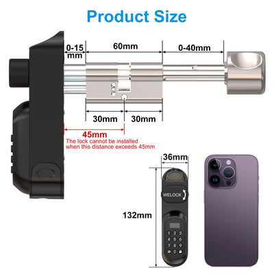 WELOCK Smart Lock U81 Electronic Door Lock Cylinder