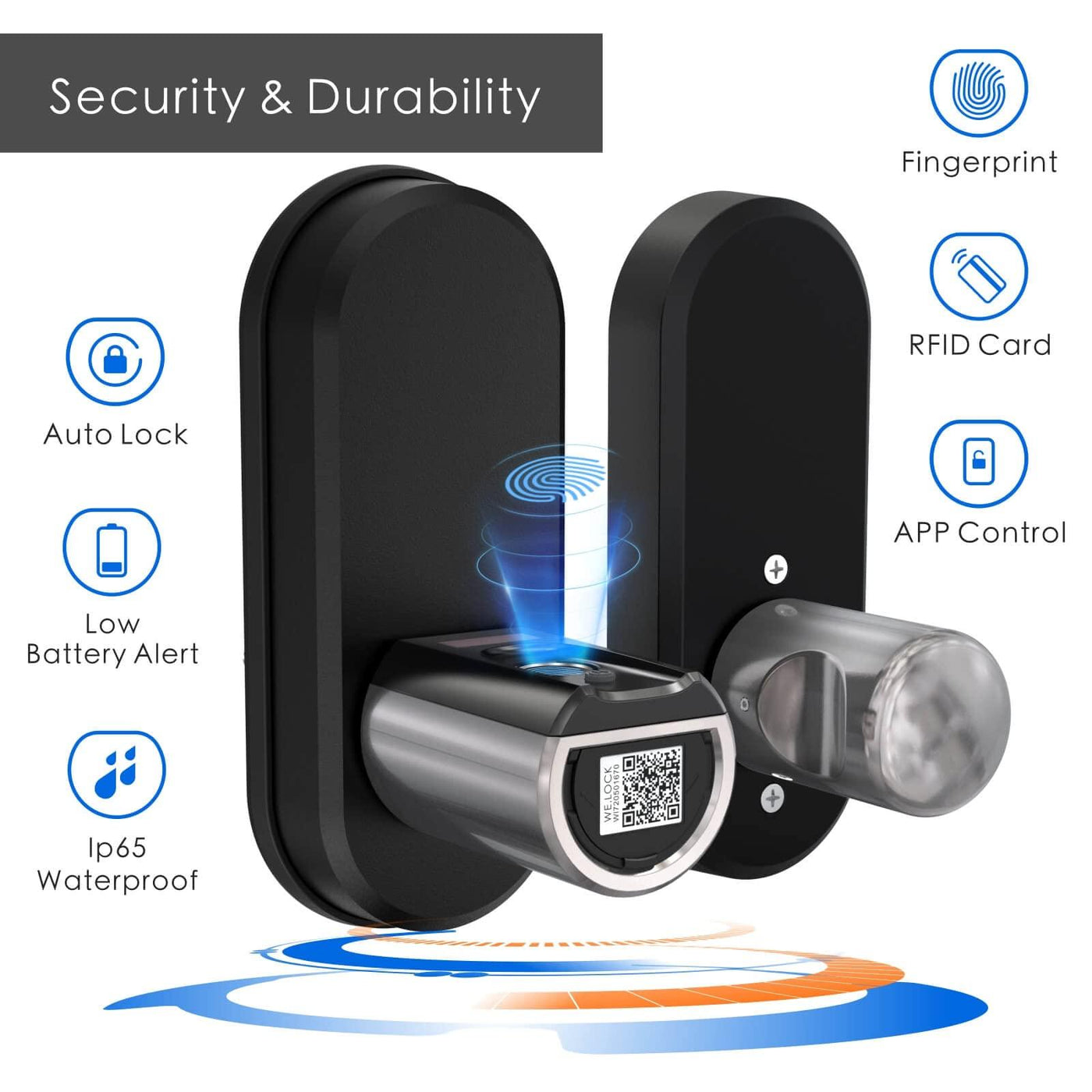 Welock Fingerprint Door Lock Bluetooth WiFi Smart Locks for Front Door Touch43 - WELOCK